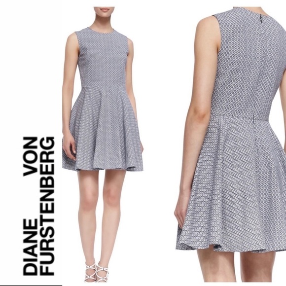 Diane Von Furstenberg Jeannie Fit & Flare Skater Mini Dress - Picture 1 of 10